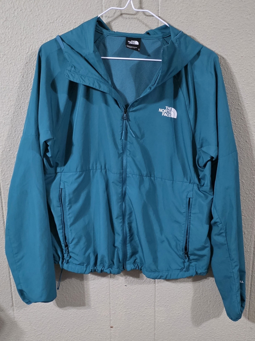 Nwot Women's The North Face Women's Teal Hooded Windbreaker Jacket Sz M